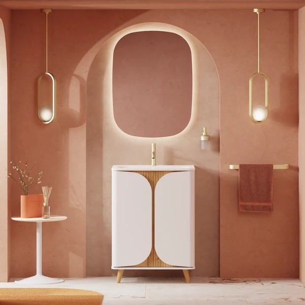 Tambour Floorstanding Furniture Unit with Basin - 600mm