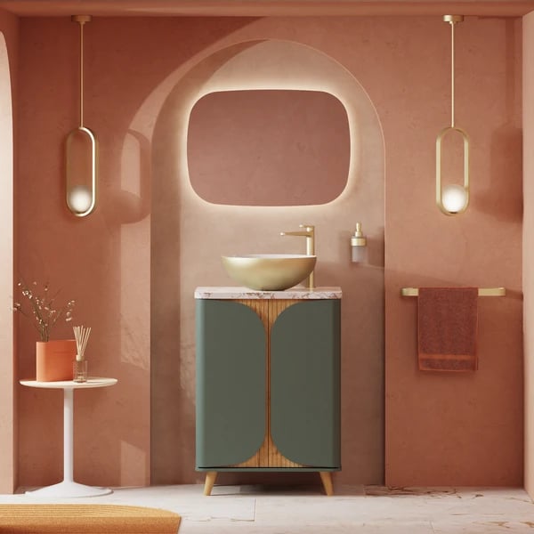 Tambour Floorstanding Furniture Unit with Worktop - 600mm