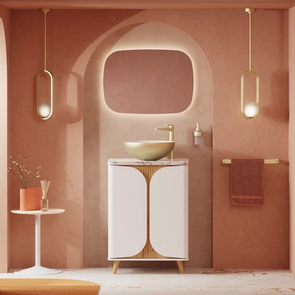 Tambour Floorstanding Furniture Unit with Worktop - 600mm