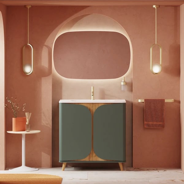 Tambour Floorstanding Furniture Unit with Basin - 800mm