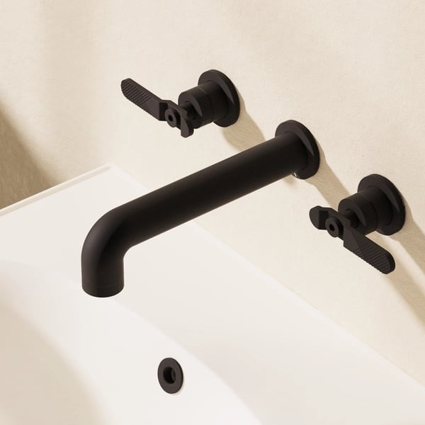 Union 3 Hole Wall Basin Tap Wheel Handles