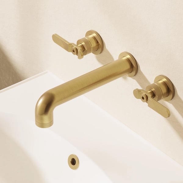 Union 3 Hole Wall Basin Tap Wheel Handles