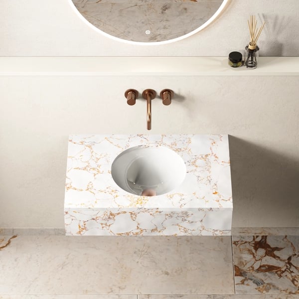 Cerdena 380 Undermount Basin With Overflow White