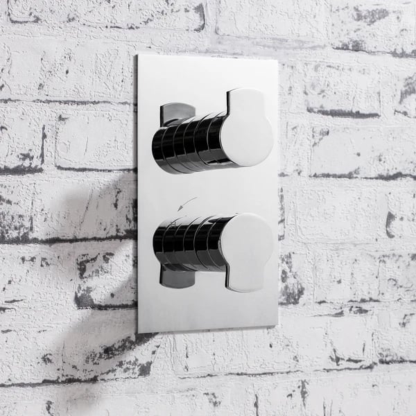 Wisp 1 Outlet 2 Handle Thermostatic Shower Valve & Trimset Chrome